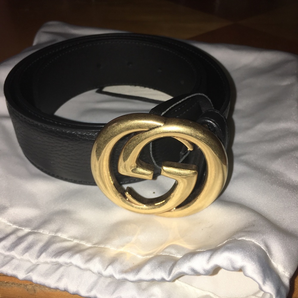 100% Authentic Men’s Gucci belt gold and black